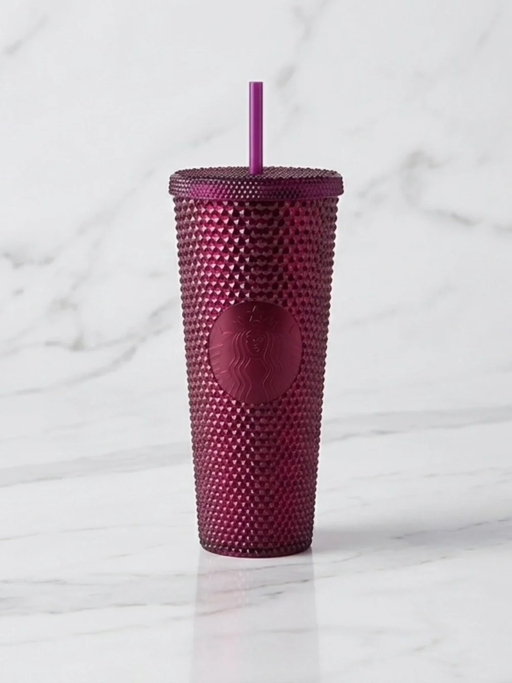 NWT Starbucks 2022 Winter Bling Berry Iridescent Shiny Studded Tumbler 24 OZ